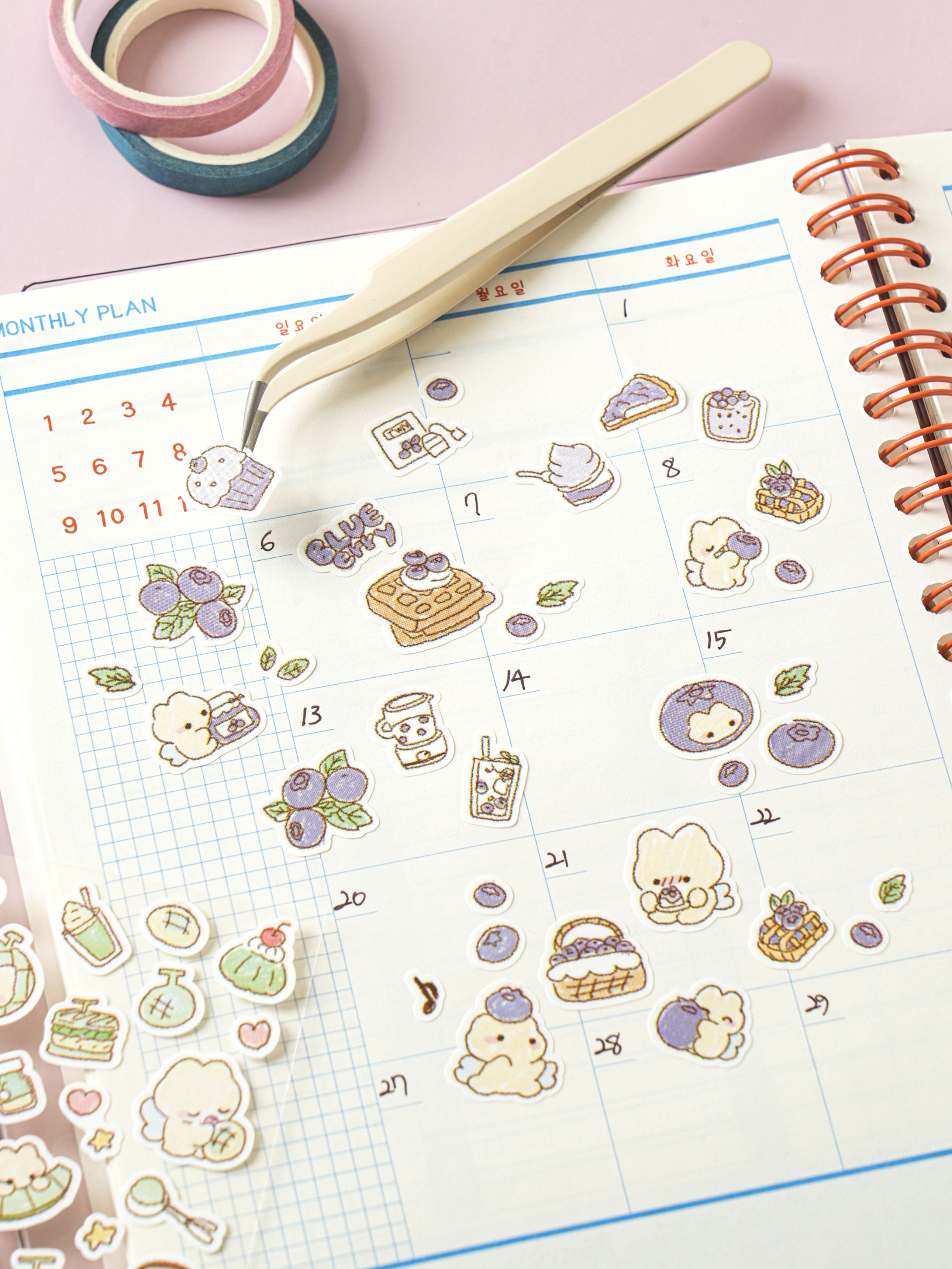 Fruit Kitty 4 Sheet Sticker Set by Daiso | Papertail Fox