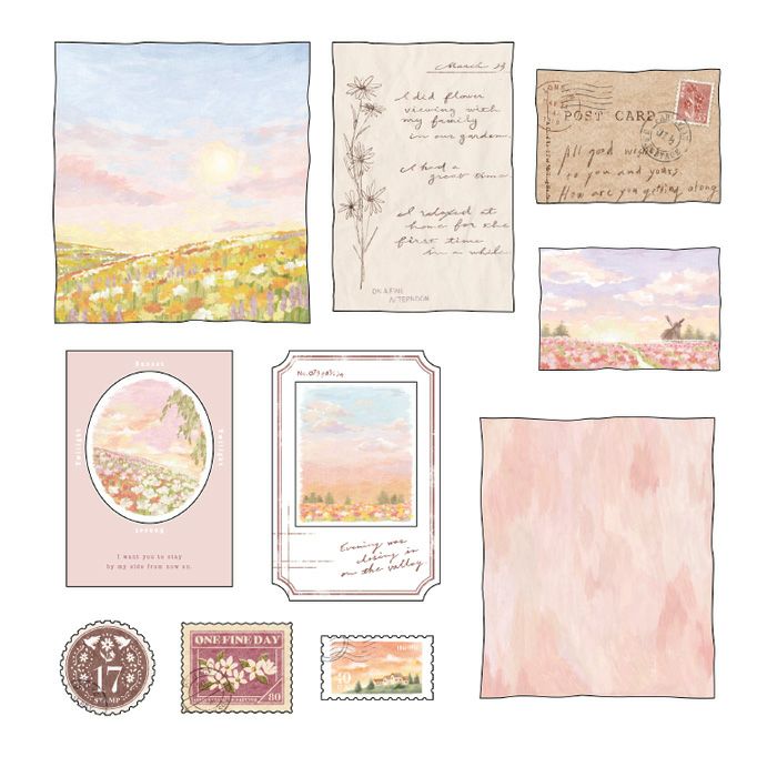 Landscape Flake Stickers - Madder Clouds by Mind Wave | Papertail Fox