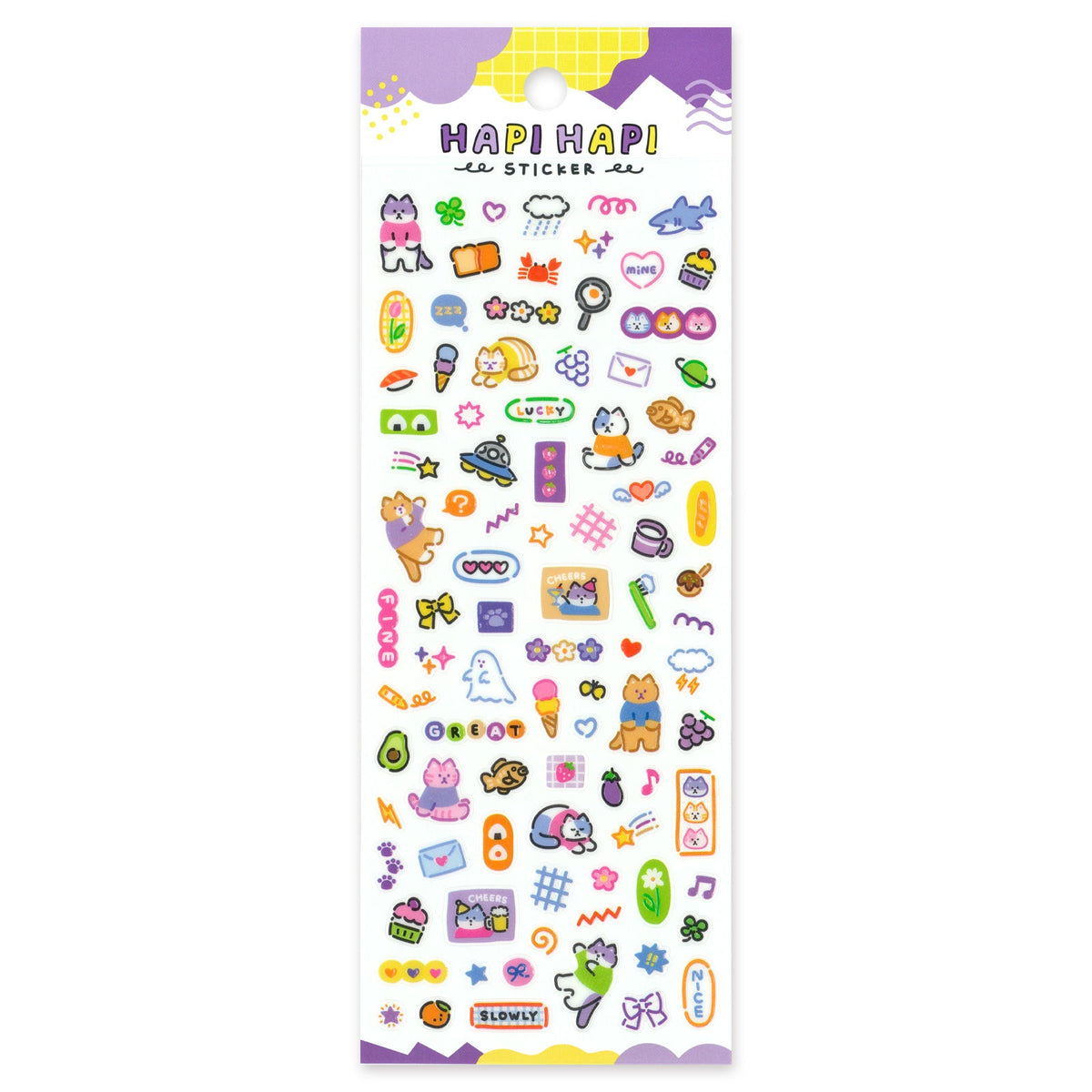 Cat Happy Happy Stickers by Mind Wave | Papertail Fox