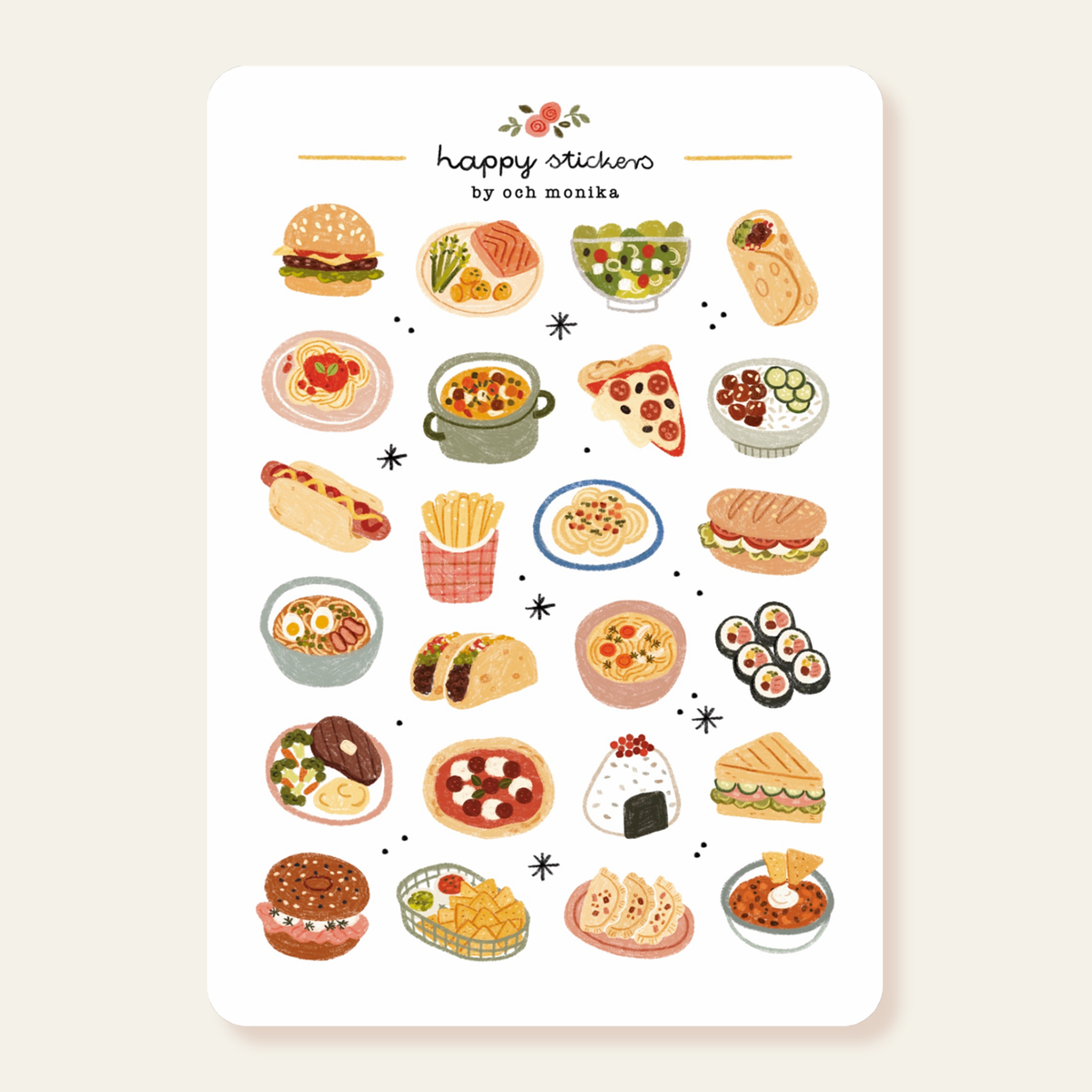 Dinner Time Sticker Sheet | Och Monika