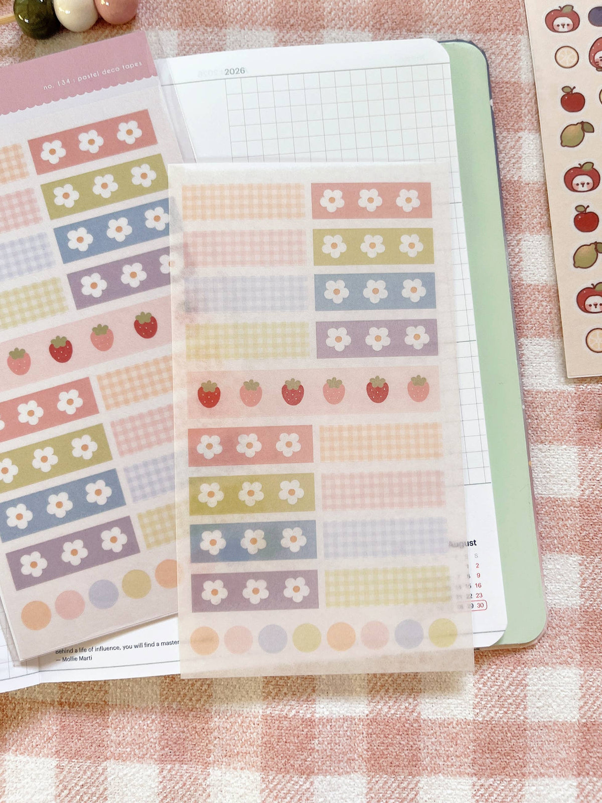 Pastel Deco Tapes Sticker Sheet no.134 by Cherry Rabbit | Papertail Fox
