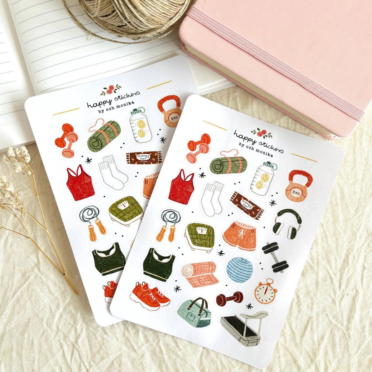 Fitness Sticker Sheet | Och Monika