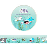 CutieSquad Penguins Under the Sea washi tape featuring penguins swimming underwater with fish