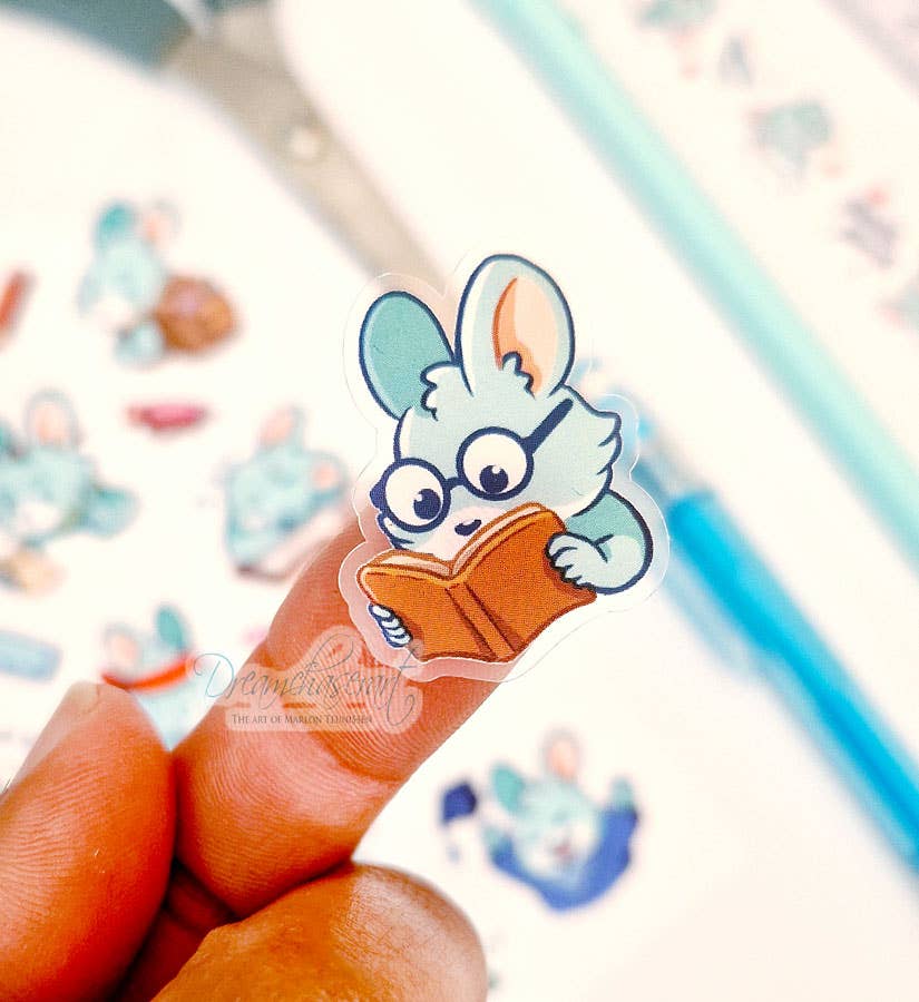 Study Buddy Clear Sticker Sheet | Dreamchaserart
