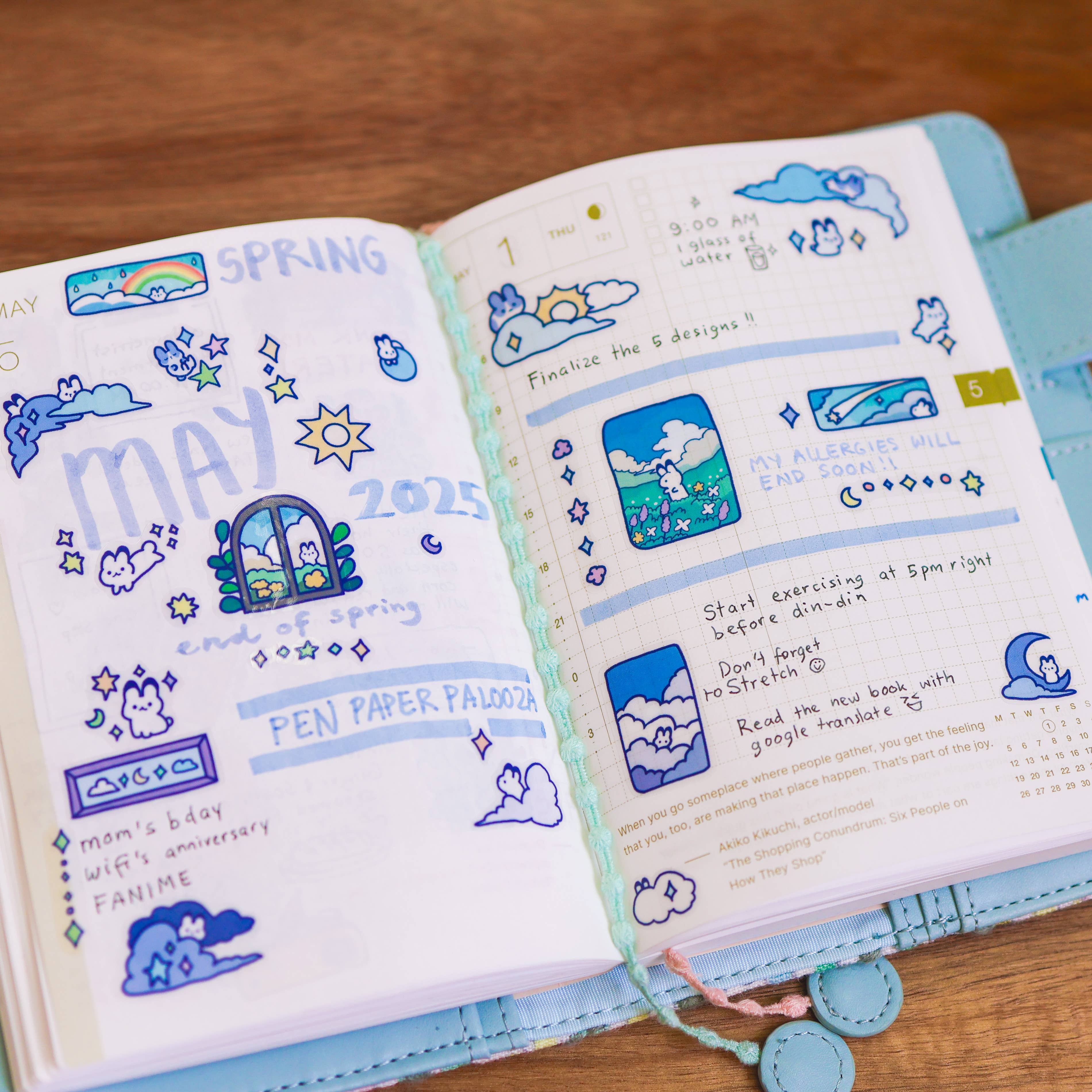 Thousand Skies Cloudy Bunnies Sticker Sheet - Cute for Journaling