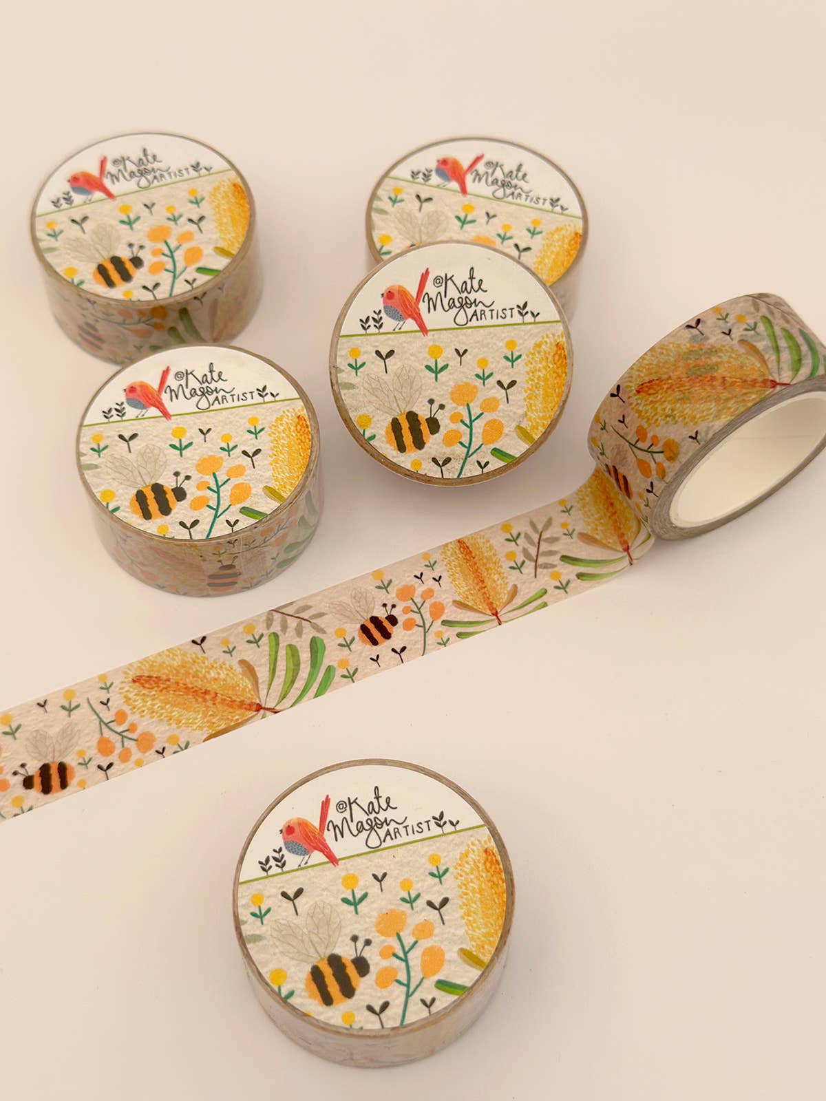 Floral Silver Banksia Washi Tape | Kate Mason Artist