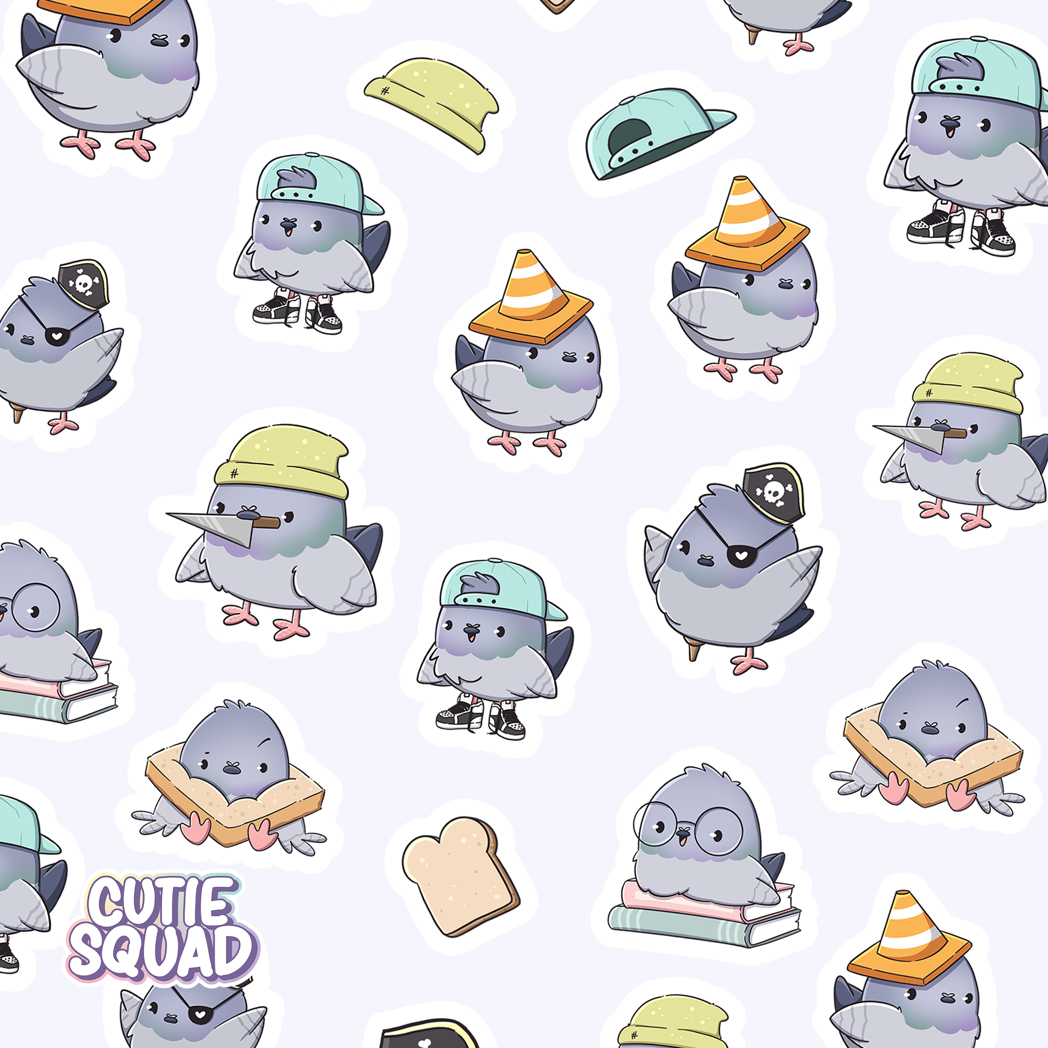 Pigeons on the Block Sticker Sheet | CutieSquad