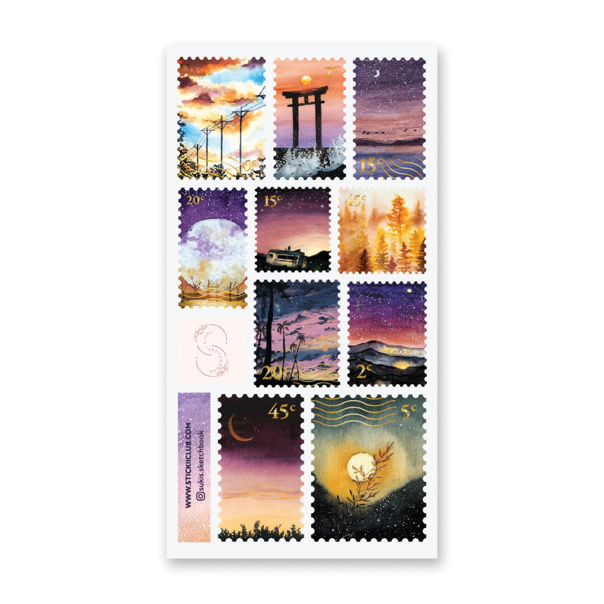 After Sundown Stamps Sticker Sheet by Stickii | Papertail Fox