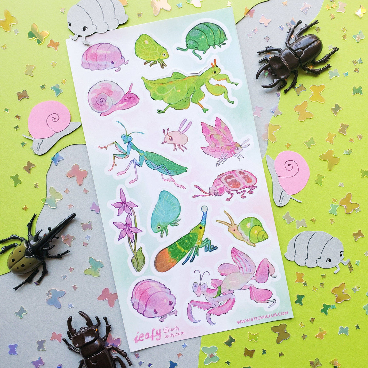 Candy-Colored Insects Sticker Sheet