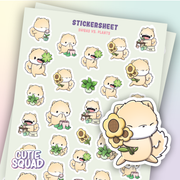 Shibas vs. Plants Sticker Sheet by CutieSquad | Papertail Fox