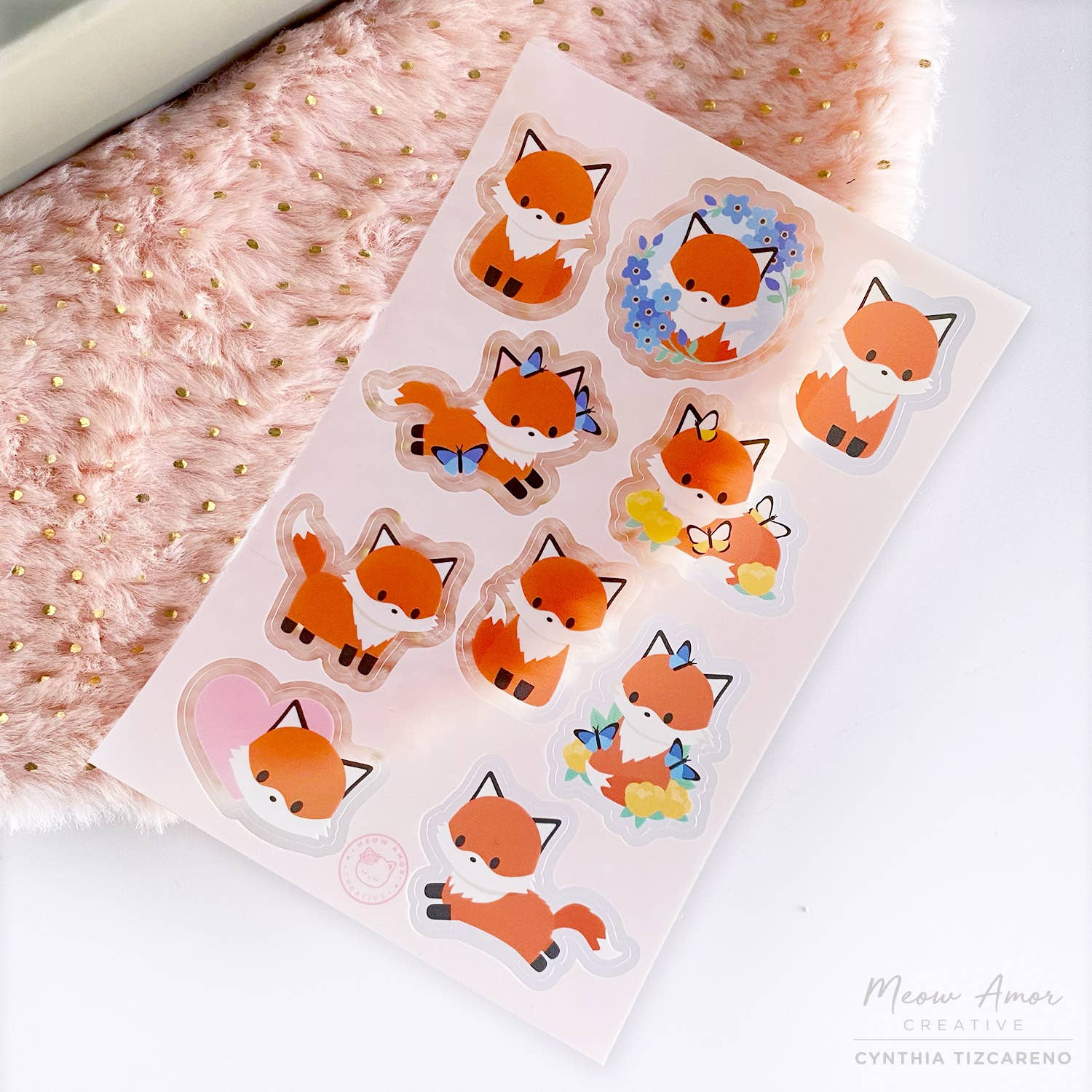 Fox Sticker Sheet | Meow Amor Creative