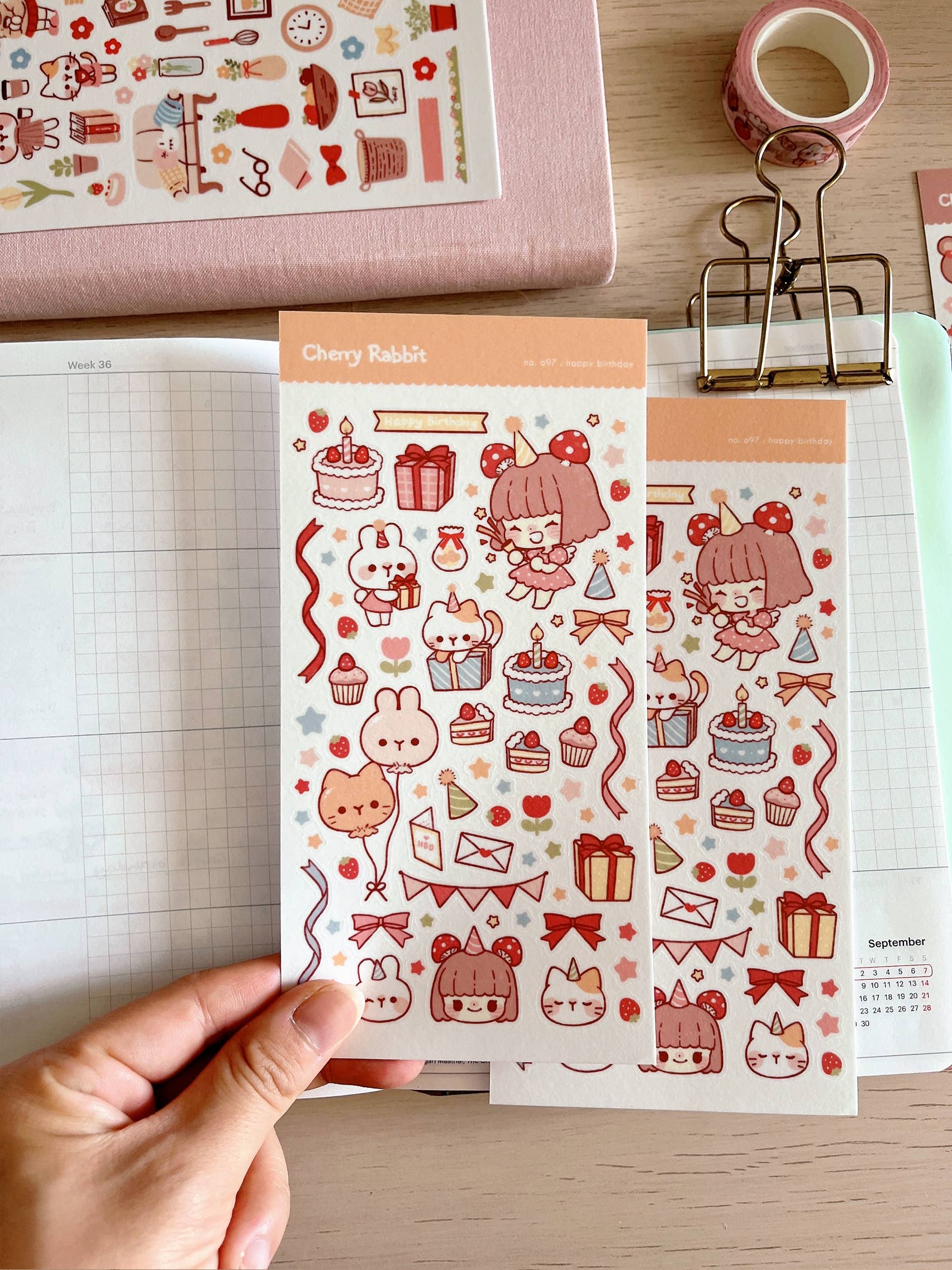 Happy Birthday Sticker Sheet no.097 by Cherry Rabbit | Papertail Fox