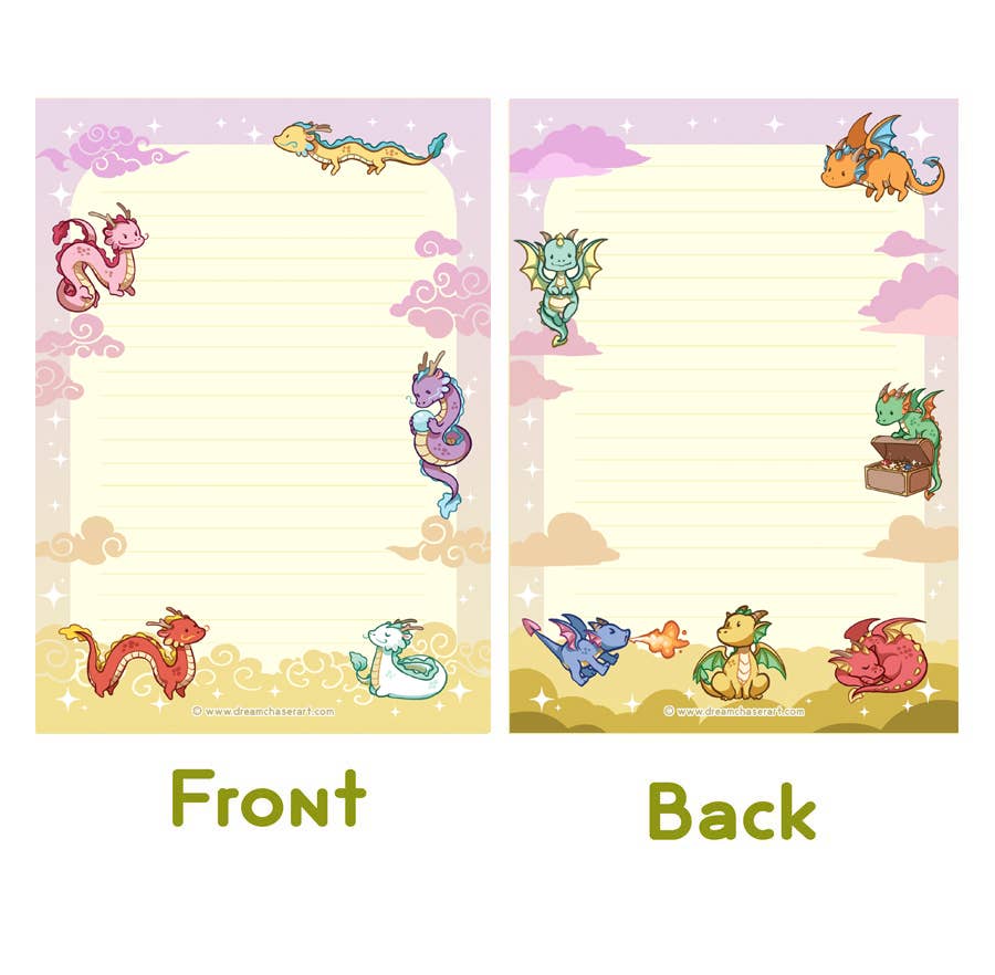 Dragon Buddies memo block Double sided – A5 Letter Paper