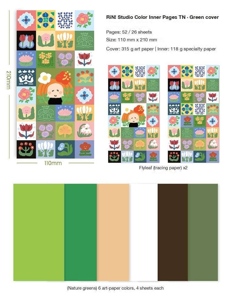 Quiet Garden Traveler's Notebook Insert | RiN! Studio