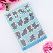 Gray Tabby Cats Vinyl Sticker Sheet by Meow Amor Creative | Papertail Fox