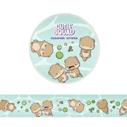 CutieSquad Floating Otters washi tape featuring otters floating on their backs on waves