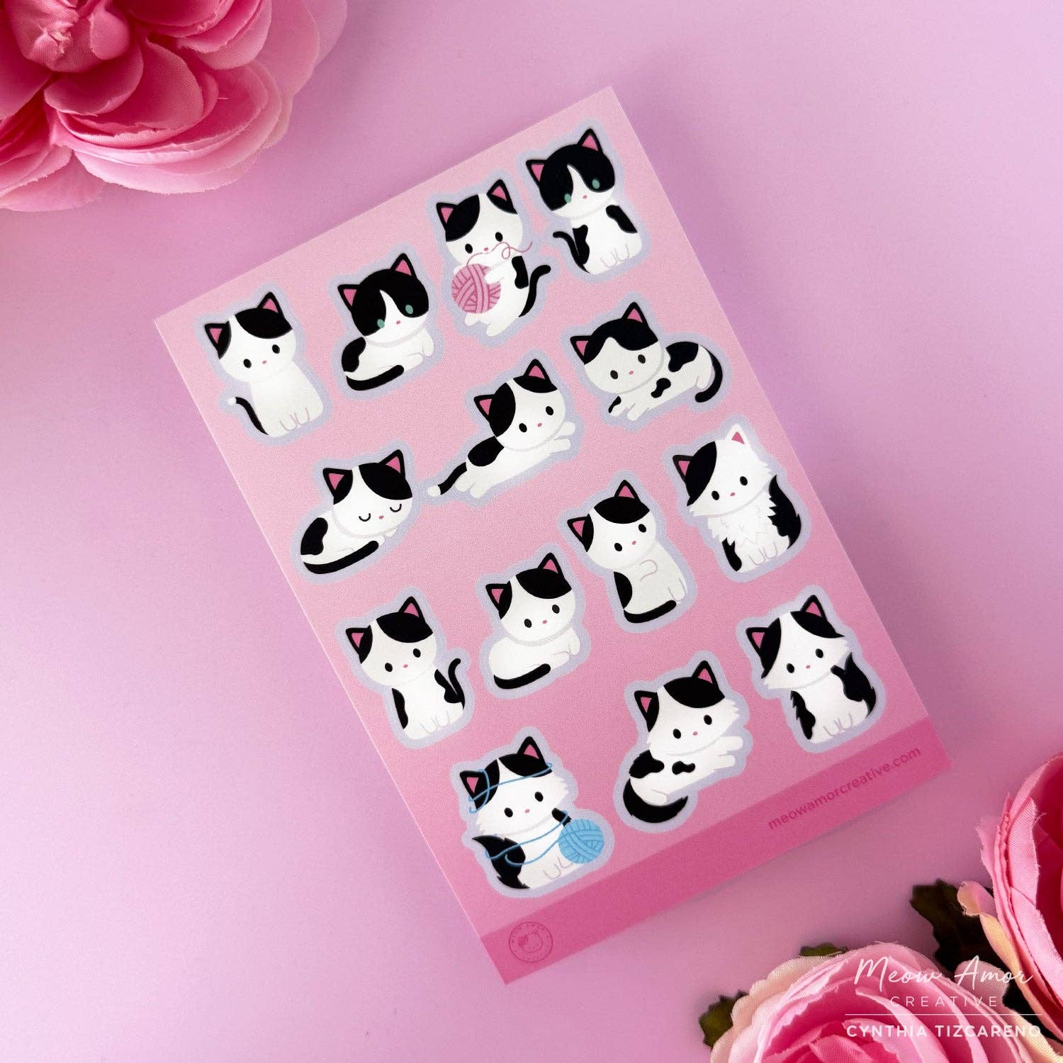 Cow Cats Vinyl Sticker Sheet | Meow Amor Creative