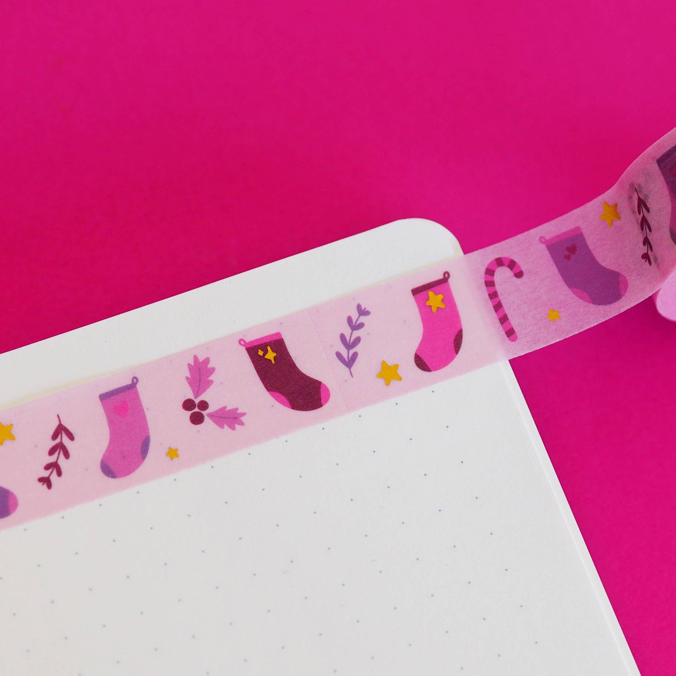Christmas Stockings Gold Foil Washi Tape by Nutmeg and Arlo | Papertail Fox