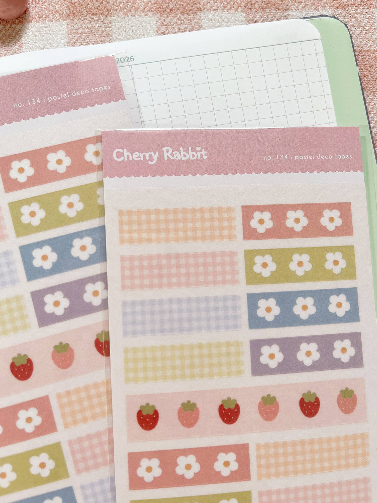 Pastel Deco Tapes Sticker Sheet no.134 by Cherry Rabbit | Papertail Fox