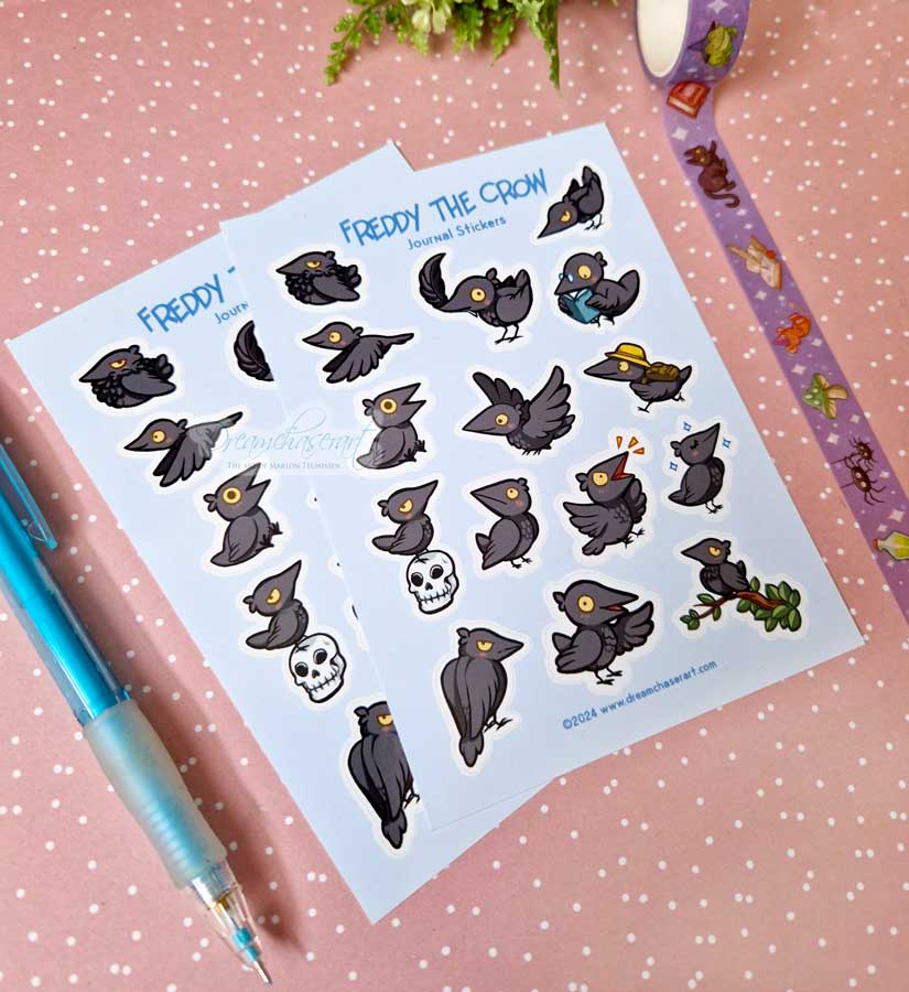 Freddy the crow Sticker sheet