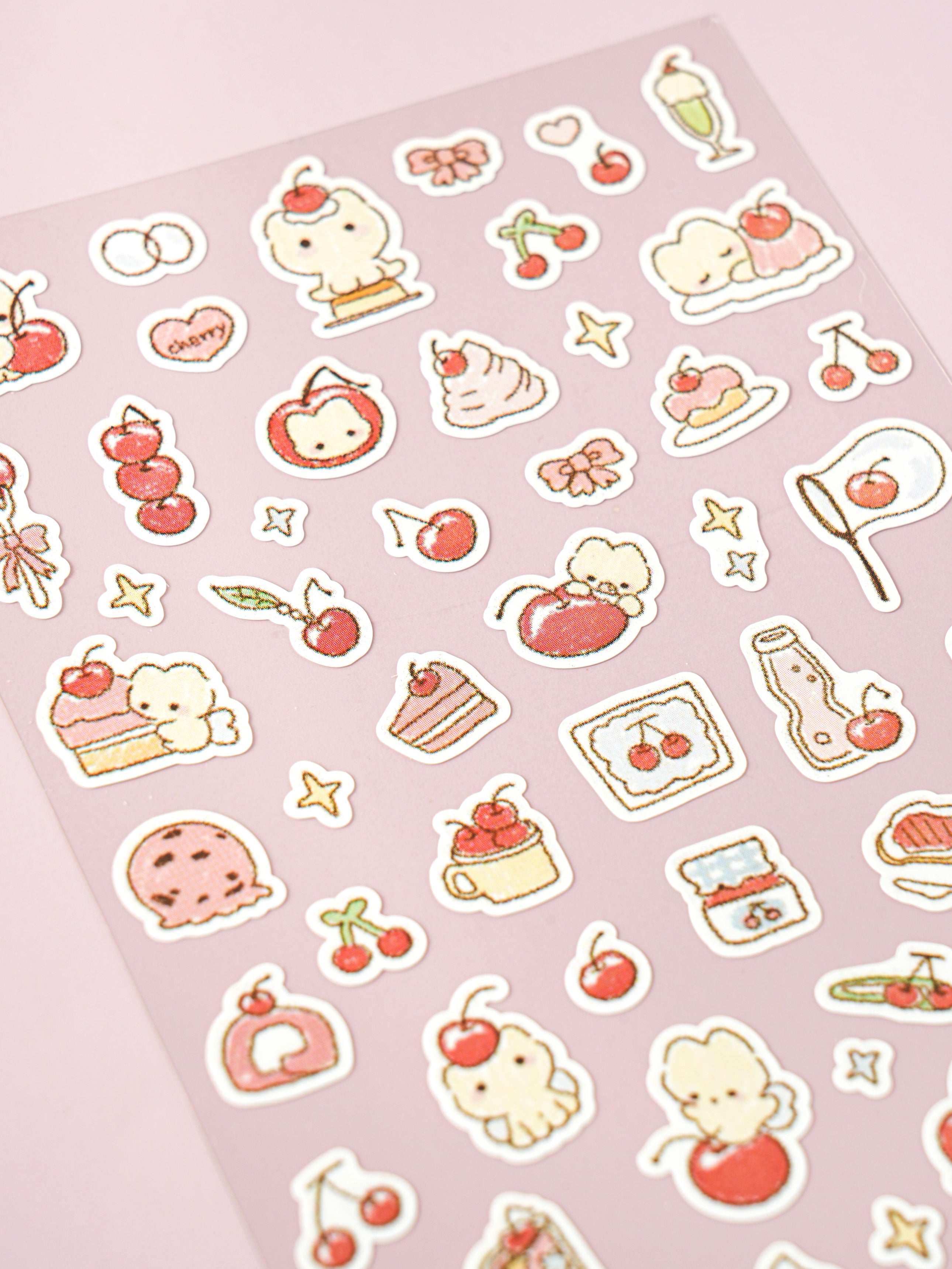Fruit Kitty 4 Sheet Sticker Set by Daiso | Papertail Fox