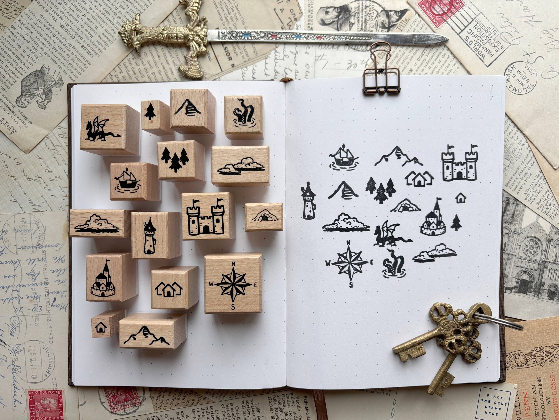 Fantasy Map Stamp Kit by The Creeping Moon | Papertail Fox