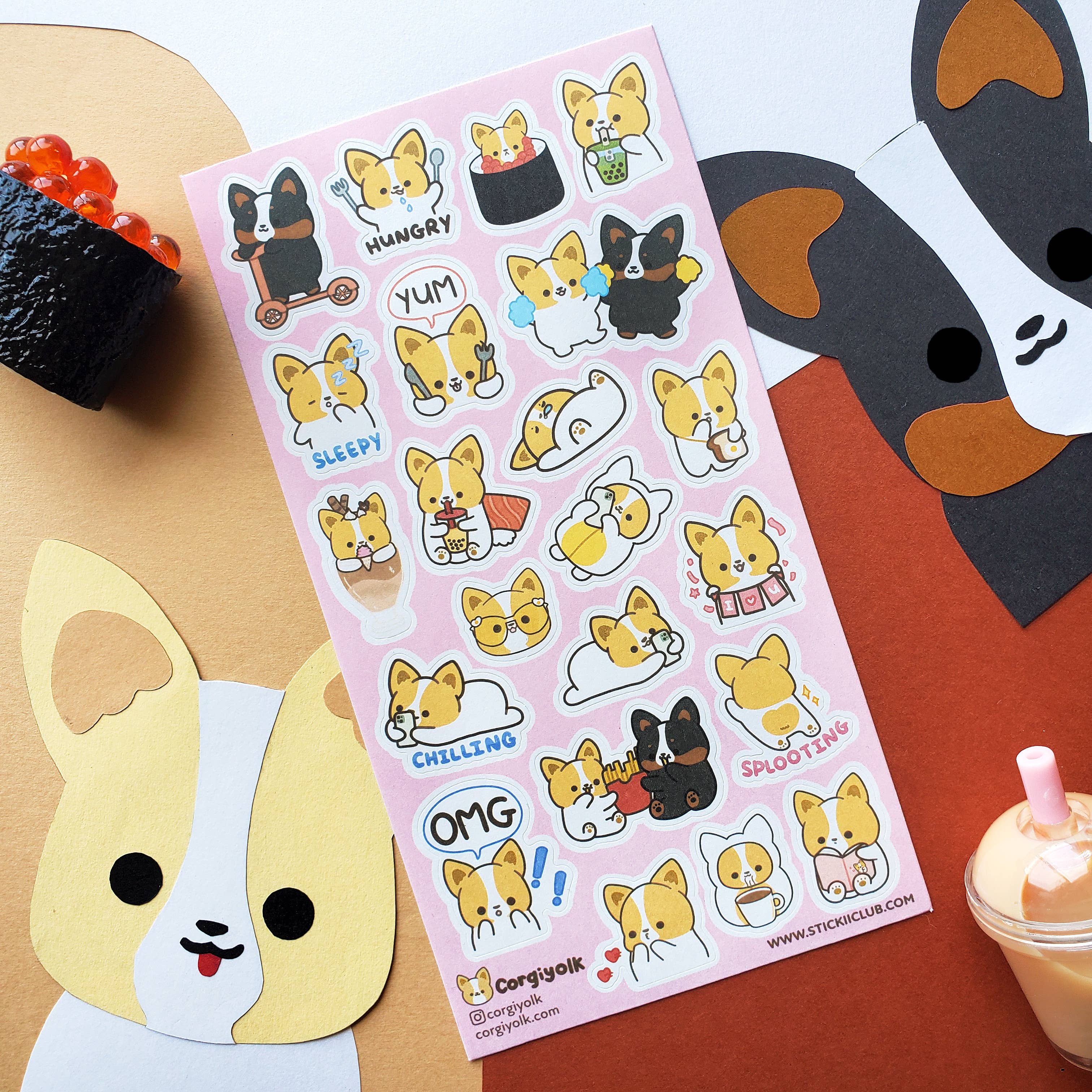 Corgi Cuties Sticker Sheet | Stickii