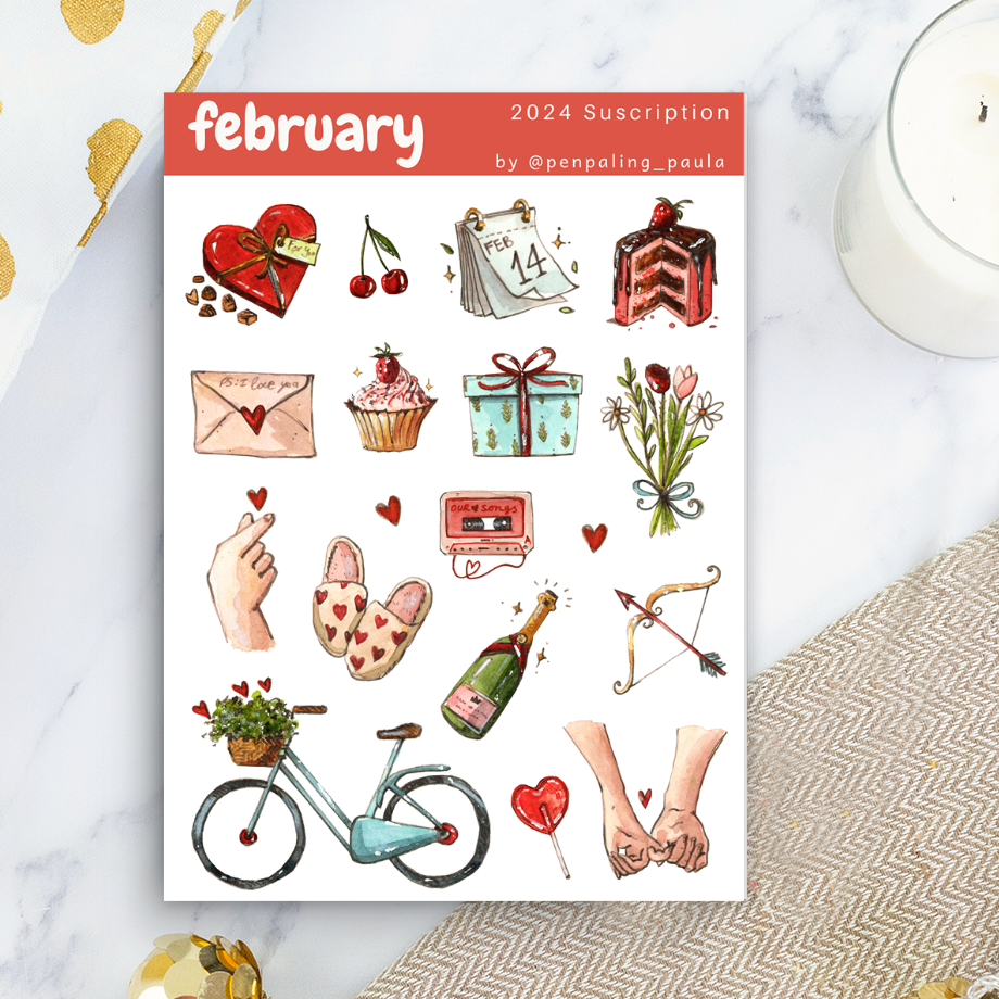 Penpaling Paula: February - Sticker Sheet