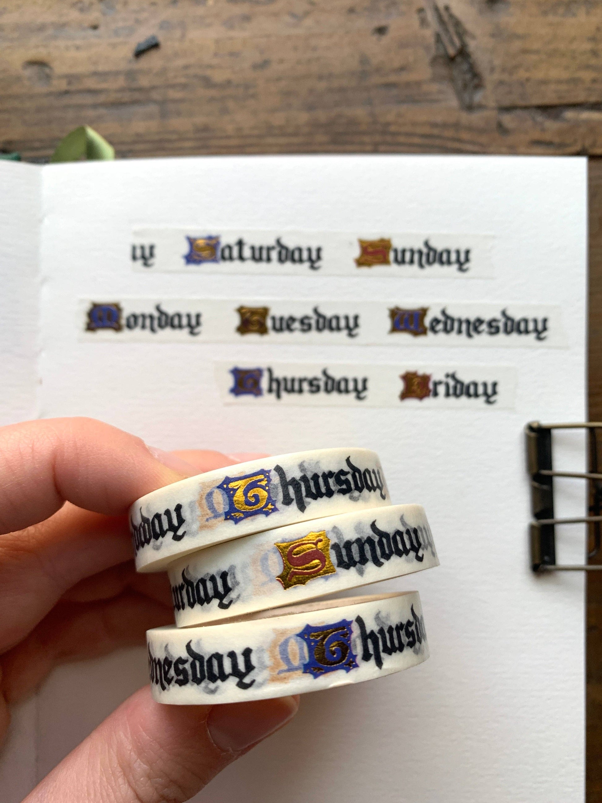 Days of the Week Washi Tape, Medieval by The Creeping Moon | Papertail Fox