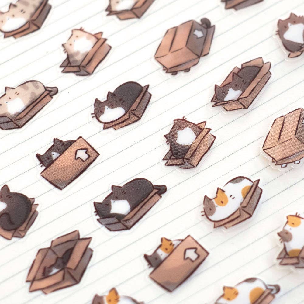Box Life Cats Sticker Sheet | Birdie Tam