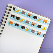 Bubble Bath Cats Holo Foil Washi Tape by Meow Amor Creative | Papertail Fox