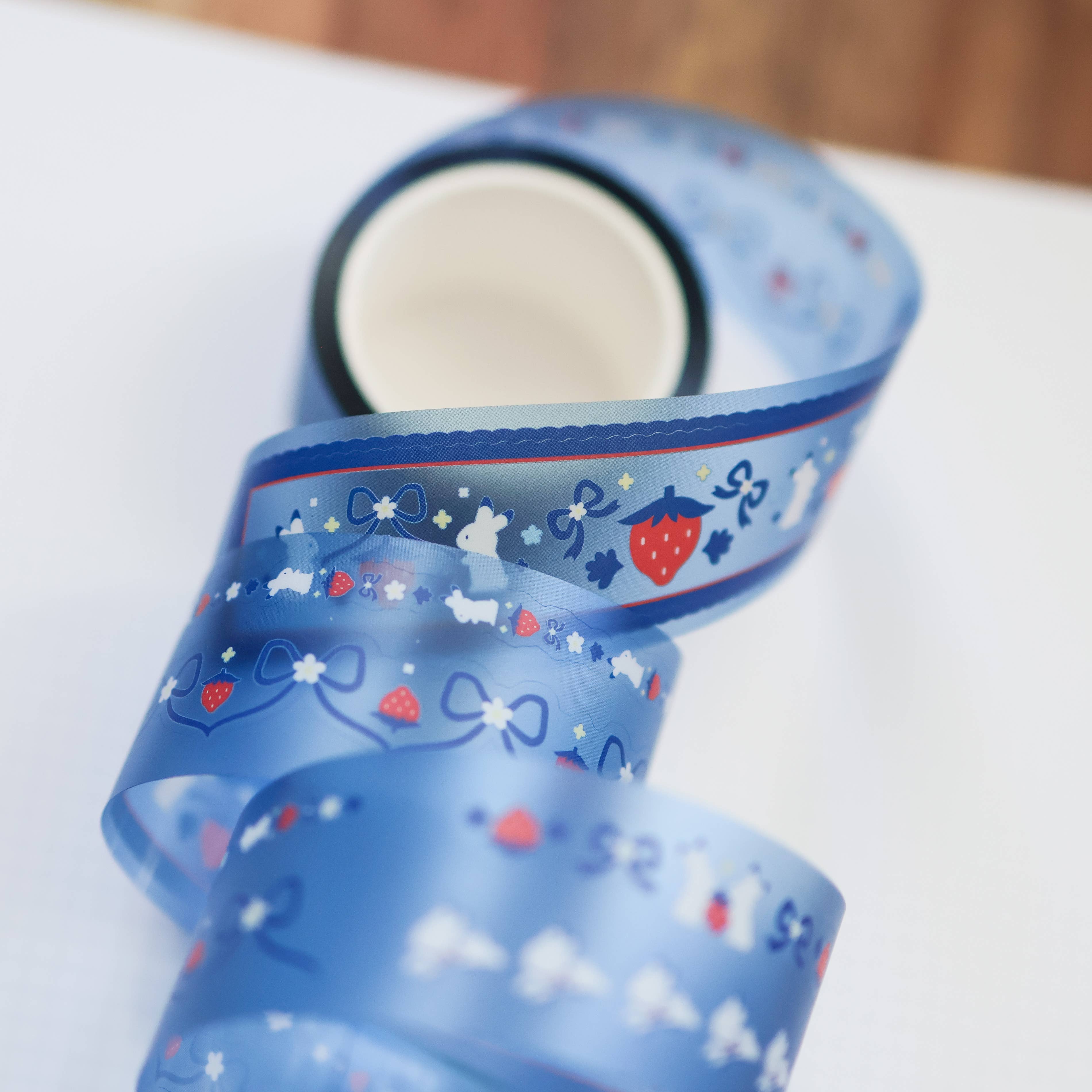 Thousand Skies Strawberry Bunnies PET Tape - 25mm Matte Finish