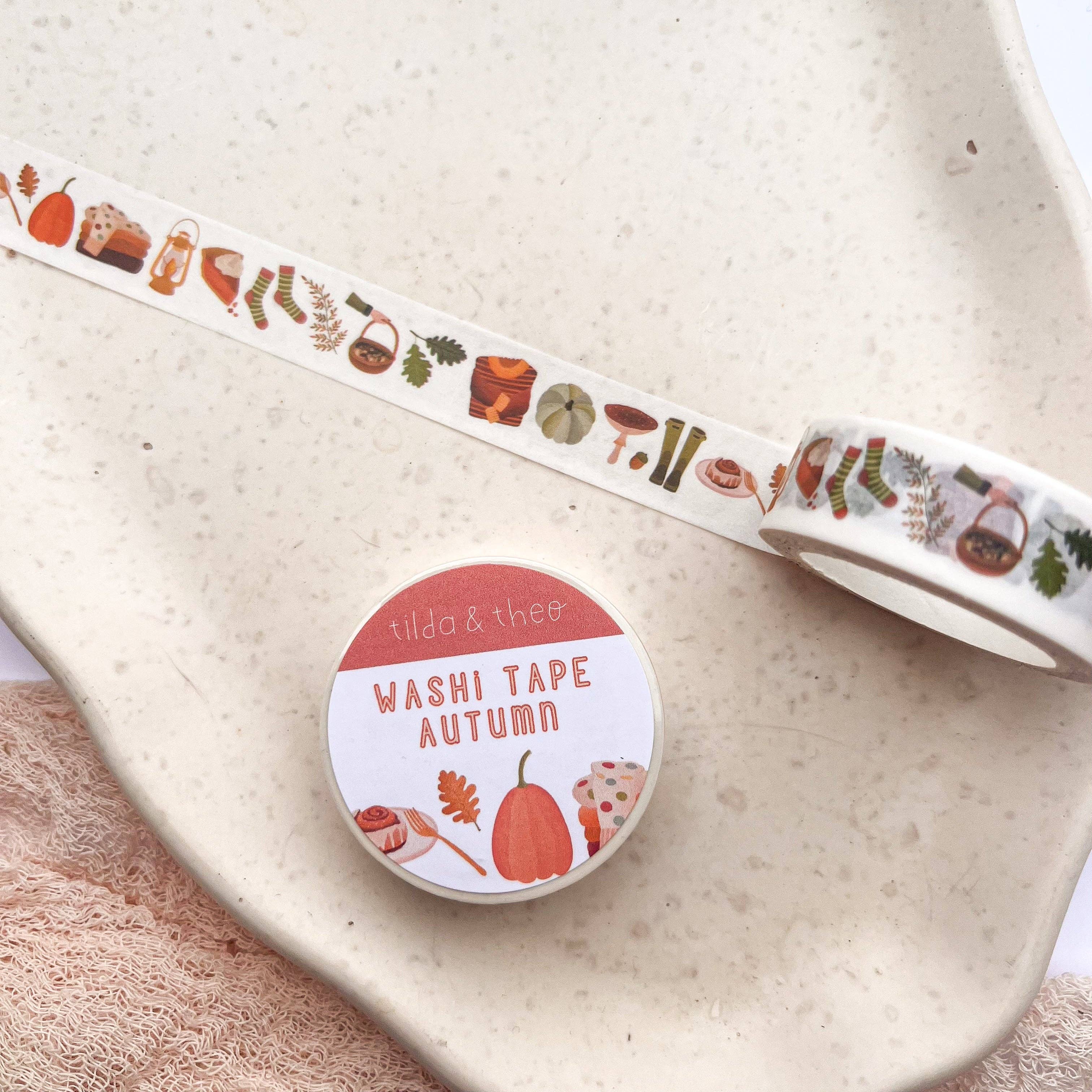 Mushrooms and Pumpkins Washi Tape | Tilda & Theo