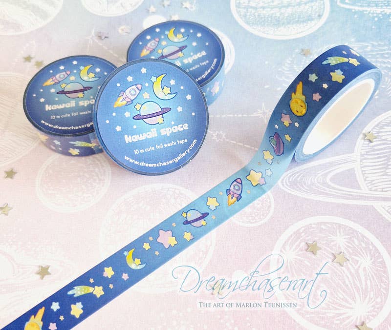 Silver Foil Space Washi Tape