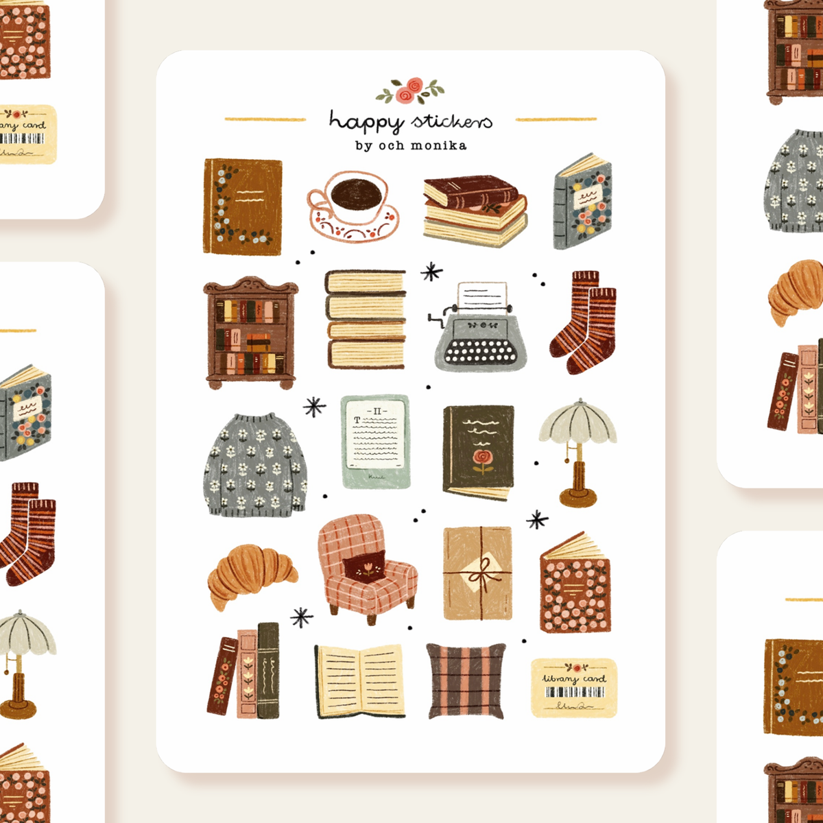 Bookish Corner Sticker Sheet by Och Monika | Papertail Fox