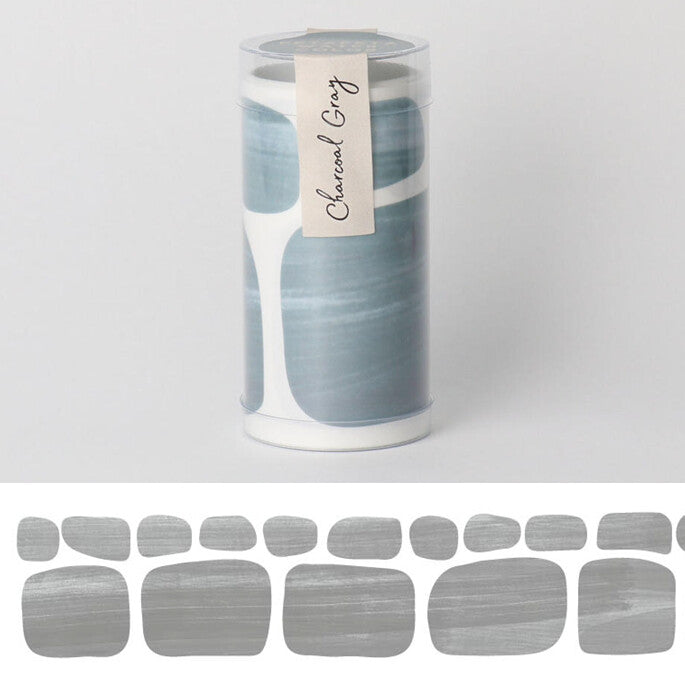 Kusumi Charcoal Gray Watercolor Stickers | HARULABO