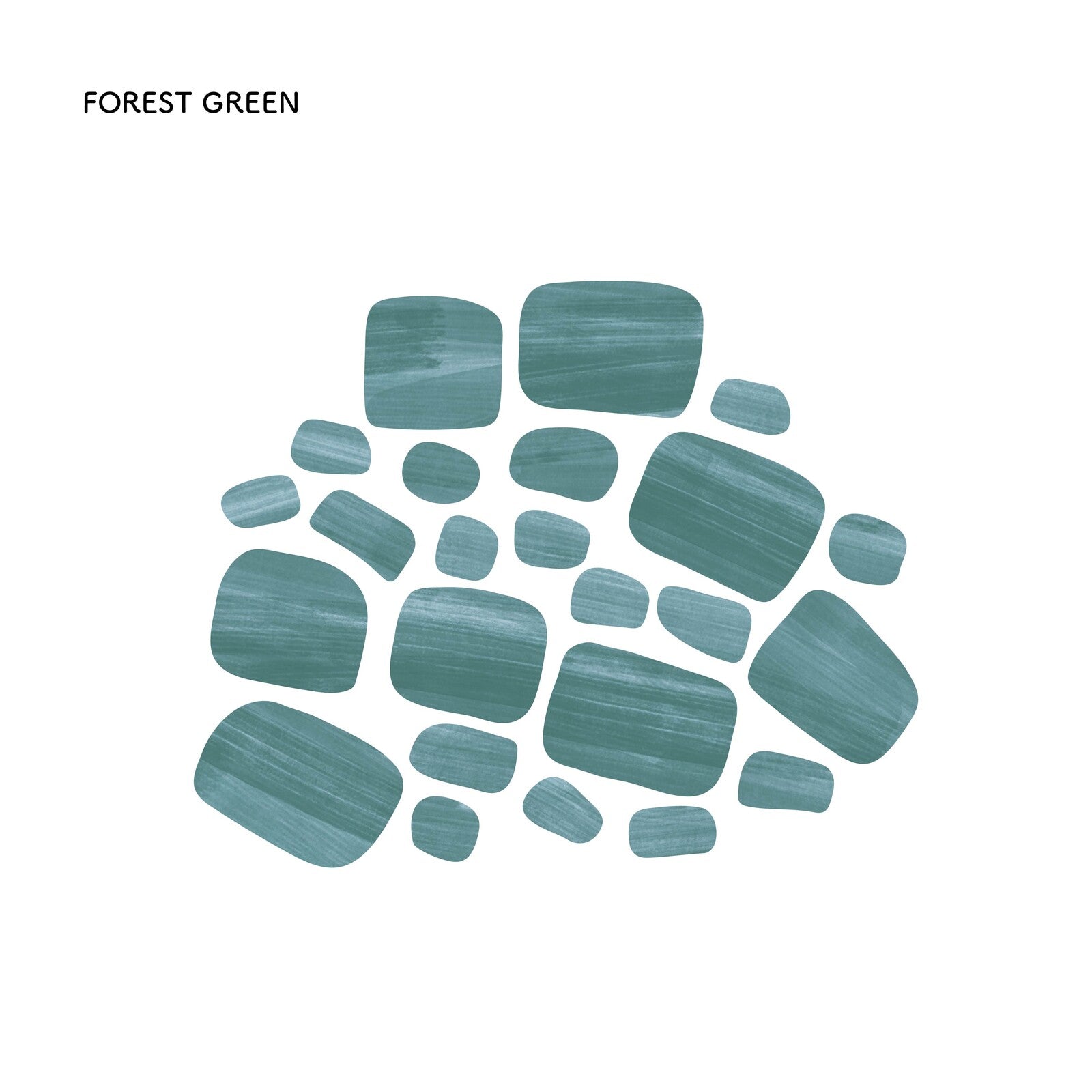 Kusumi Forest Green Watercolor Stickers | HARULABO
