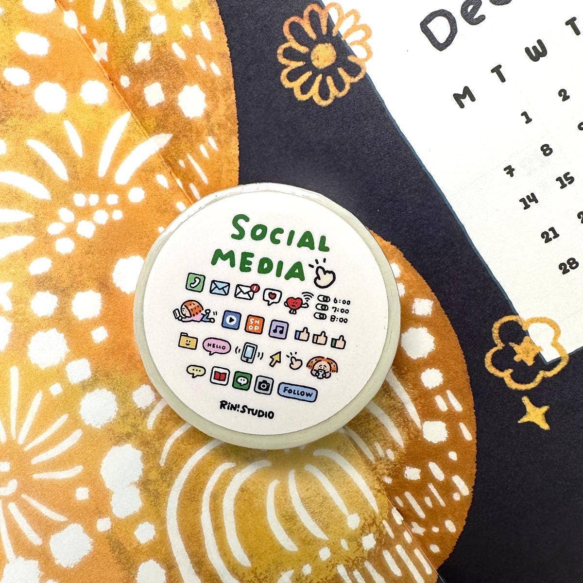 Social Media Mini Washi Tape by RiN! Studio | Papertail Fox