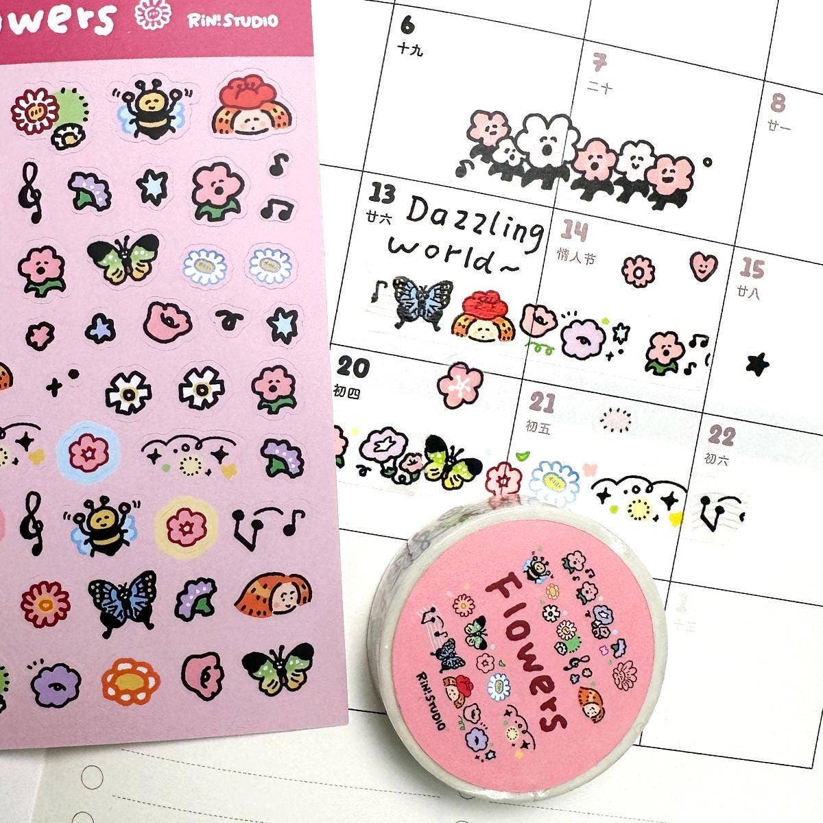Flower Mini Washi Tape by RiN! Studio | Papertail Fox