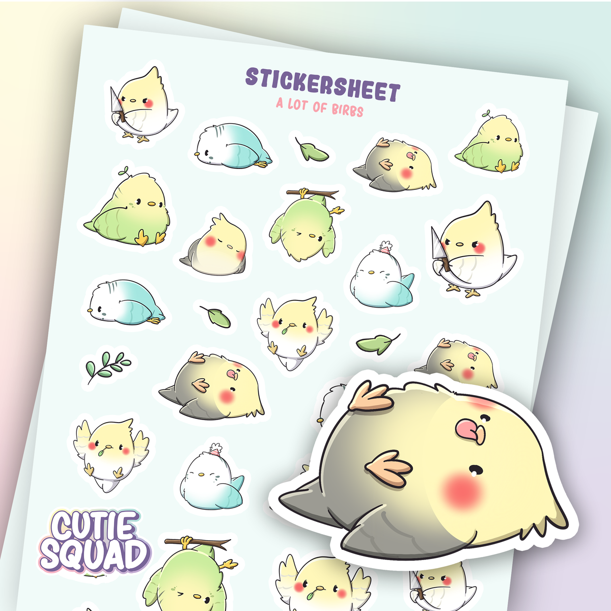 A Lot of Birbs Sticker Sheet by CutieSquad | Papertail Fox