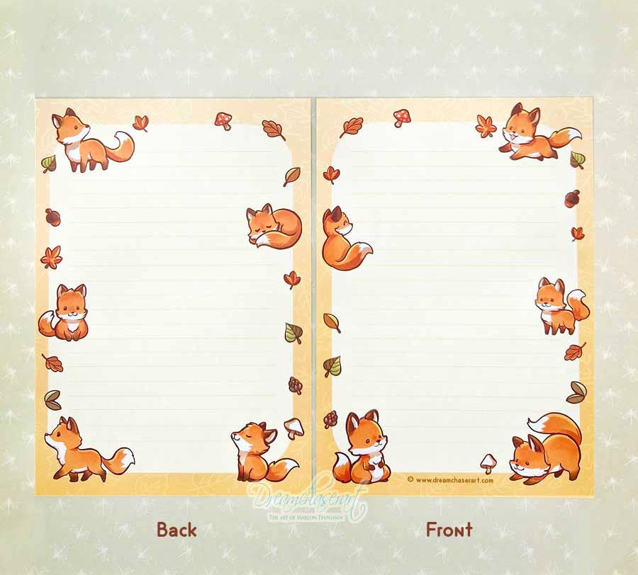 Little Fox Memo Block Double Sided – A5 Letter Paper