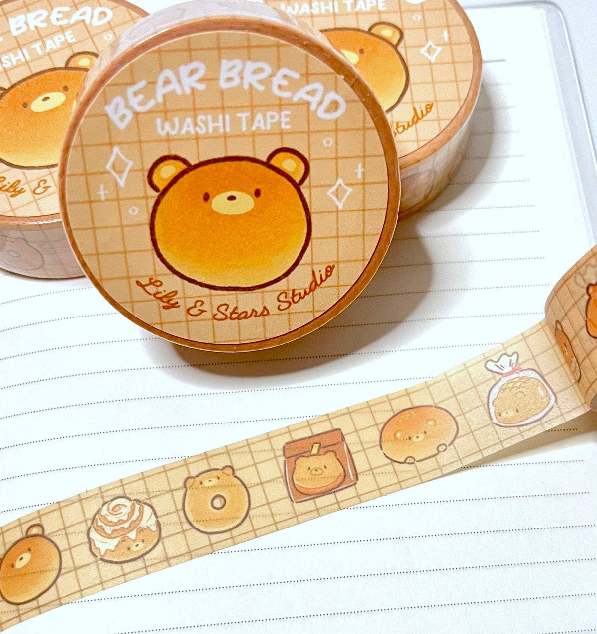 Bear Bread Washi Tape | Lily and Stars Studio