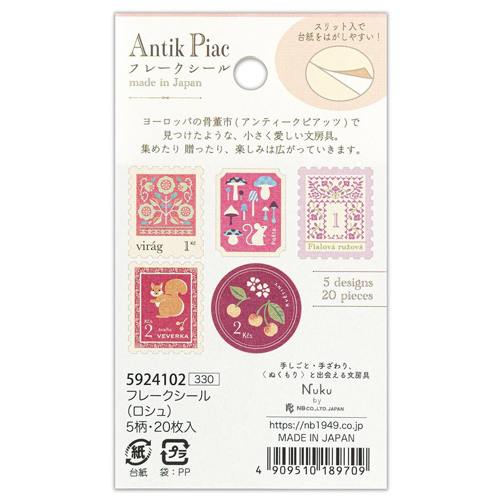 Antique Stamp Flake Stickers, Pink by NB Co | Papertail Fox