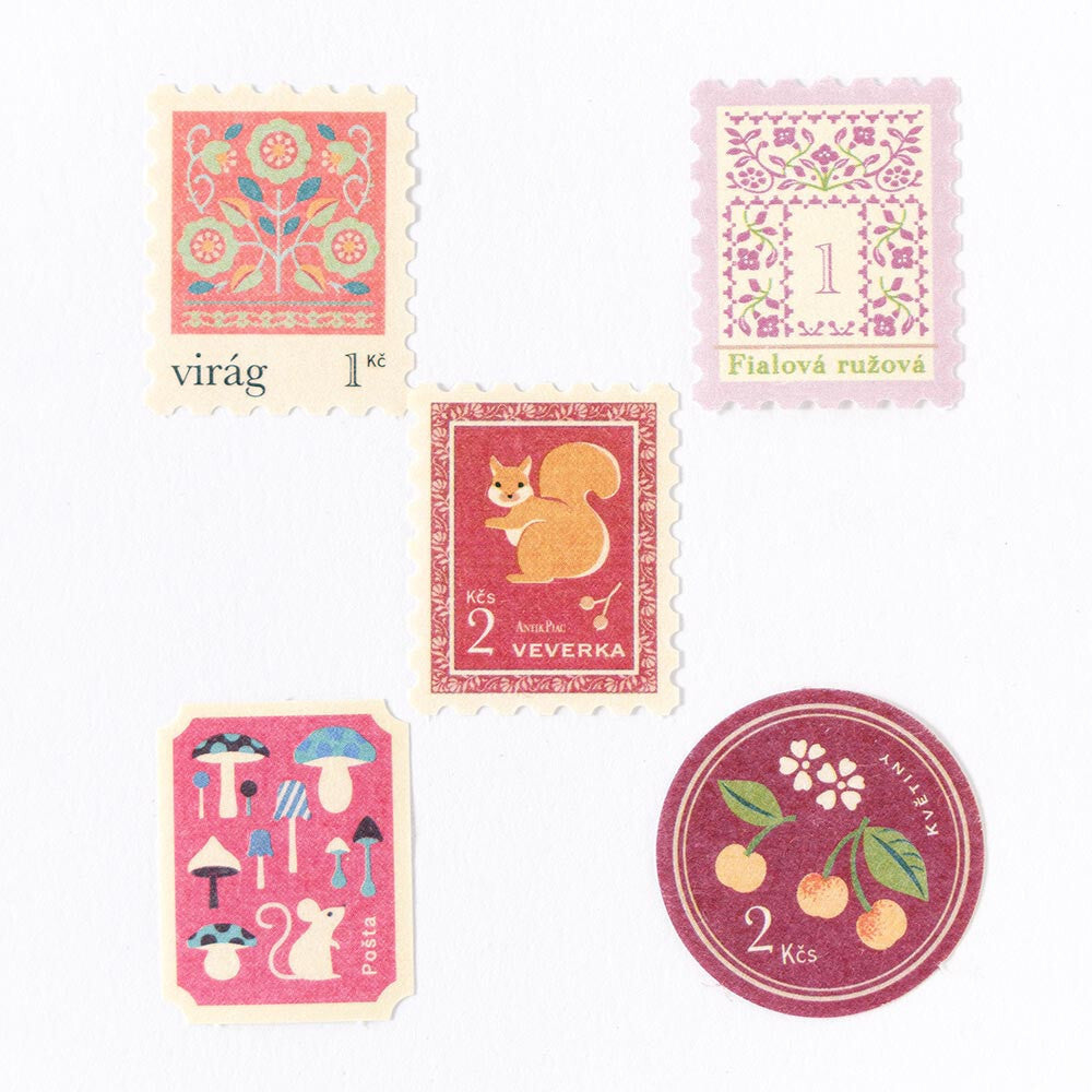 Antique Stamp Flake Stickers, Pink by NB Co | Papertail Fox
