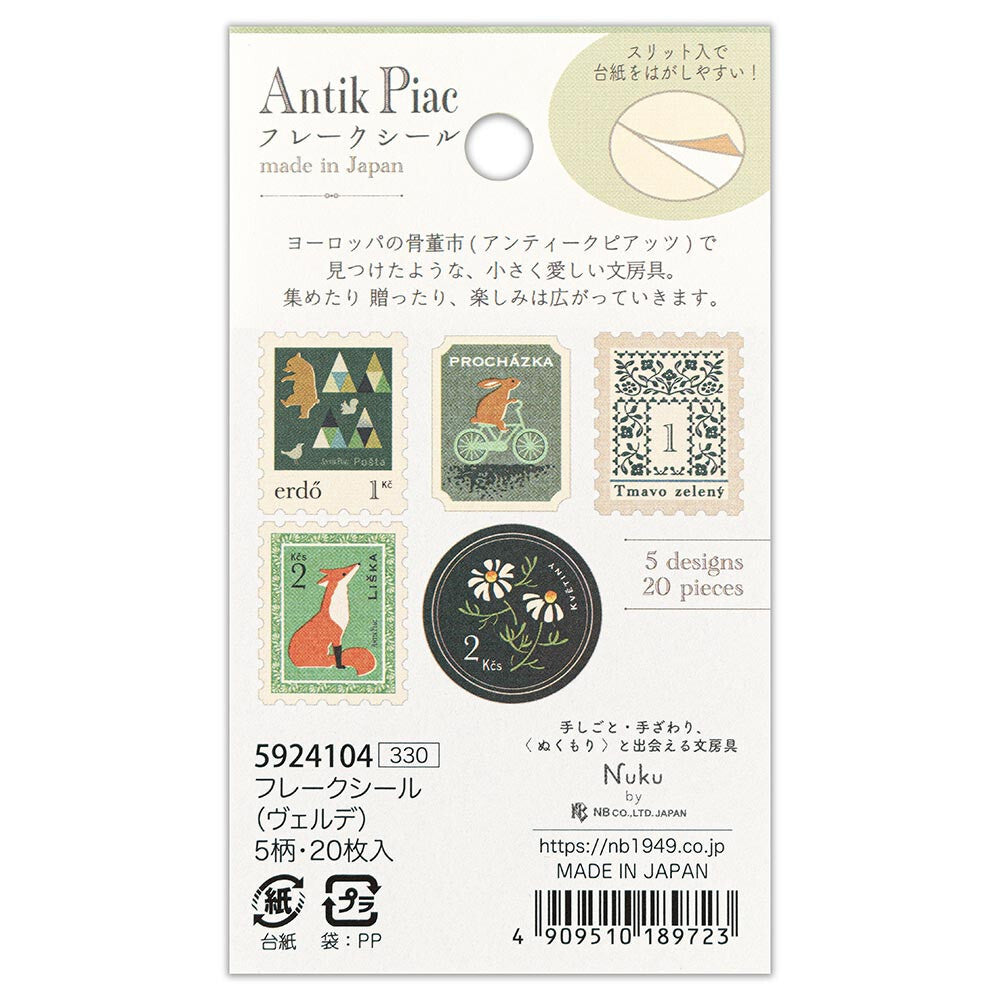 Antique Stamp Flake Stickers, Green by NB Co | Papertail Fox
