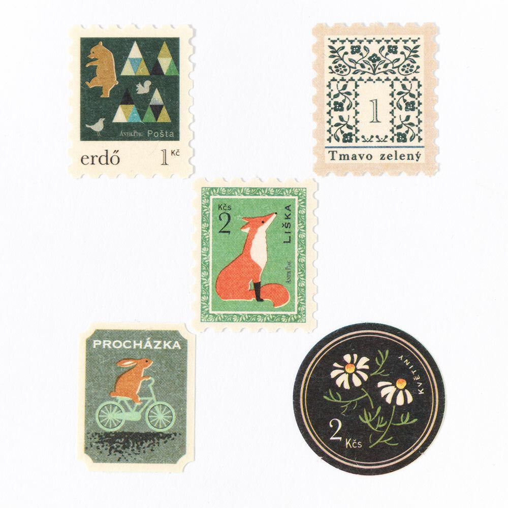 Antique Stamp Flake Stickers, Green by NB Co | Papertail Fox