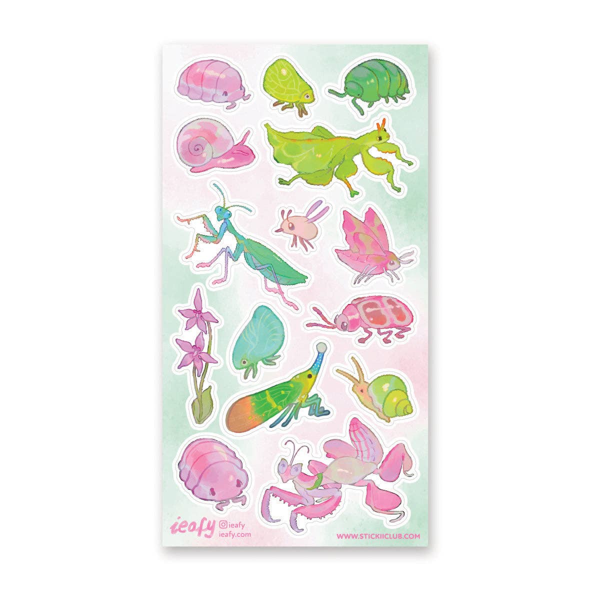 Candy-Colored Insects Sticker Sheet