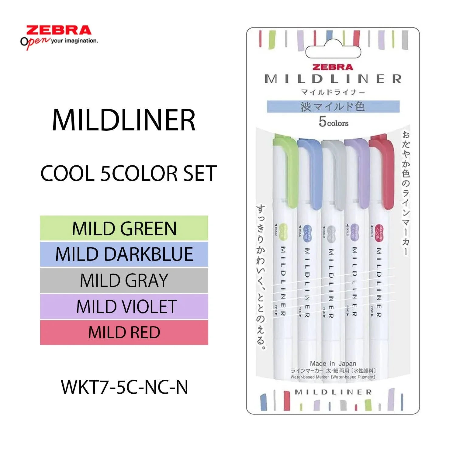 Zebra Mildliner Highlighter 5 Color Set - Papertail Fox