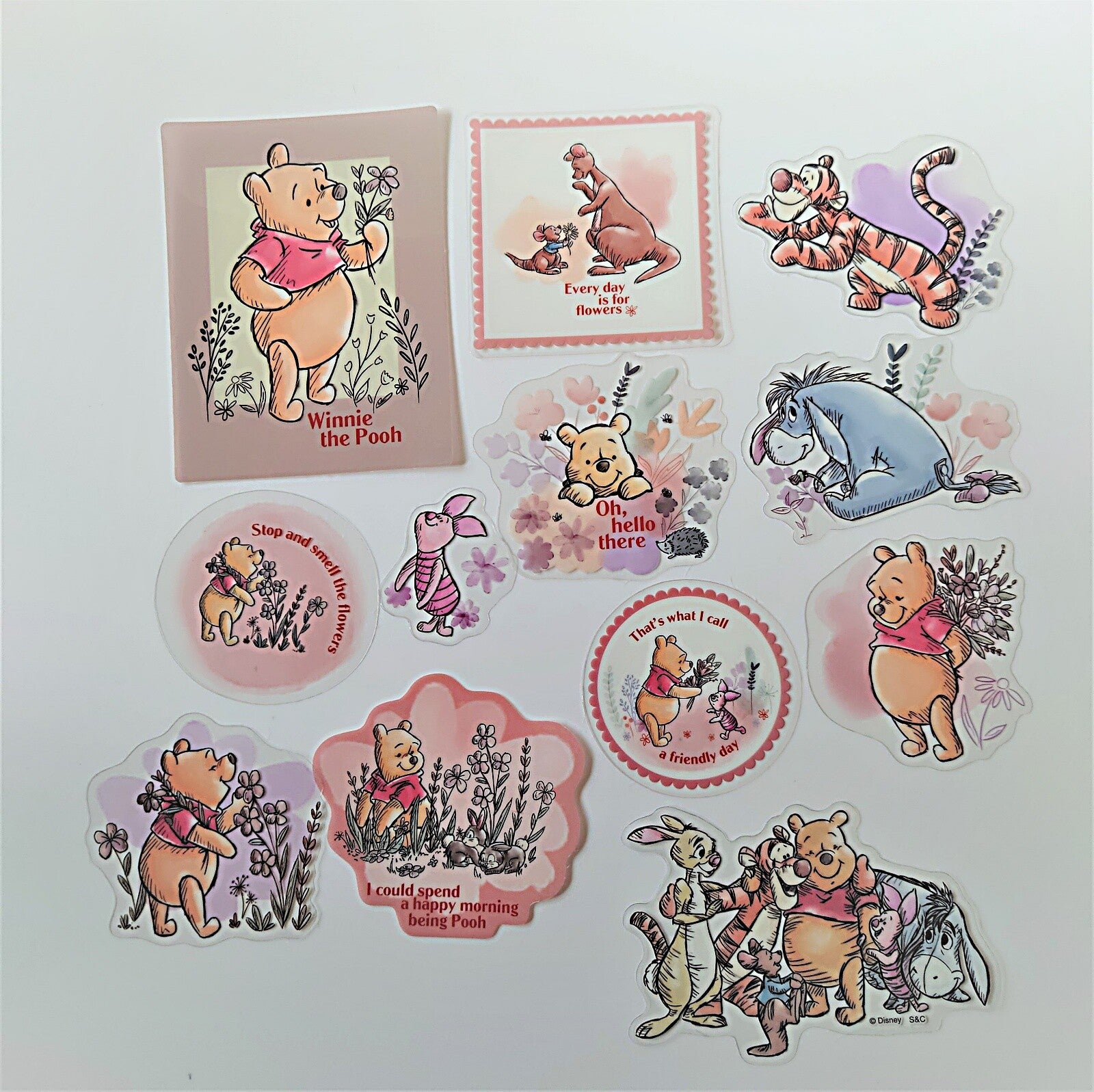 Winnie the Pooh and Friends Large Flake Stickers | S&C Corporation