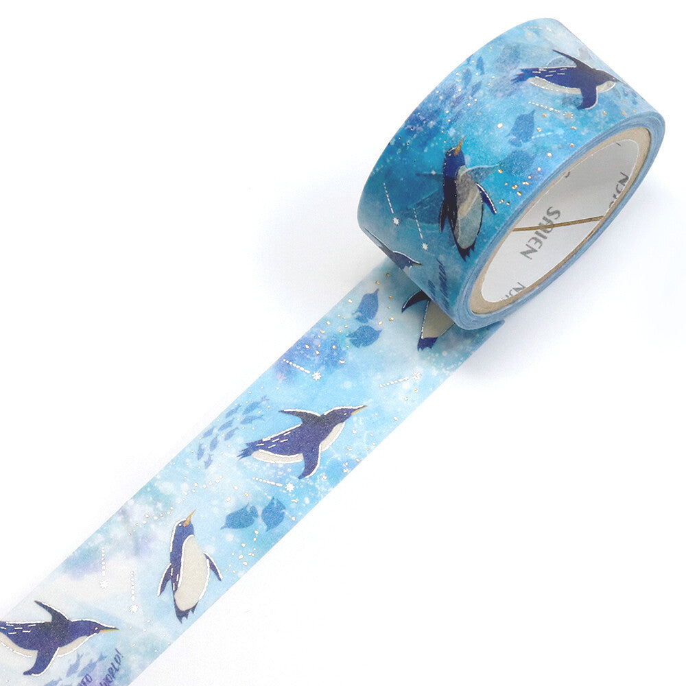 Penguin Marine Life Foil Washi Tape | Kamiiso SAIEN